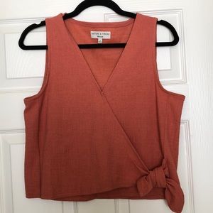 Madewell coral wrap top
